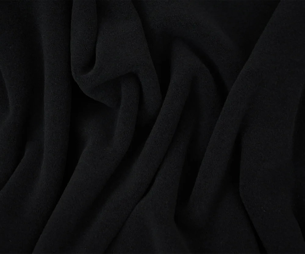 Black Polyester Heavy Weight Polartec Wind Pro Knit Fabric