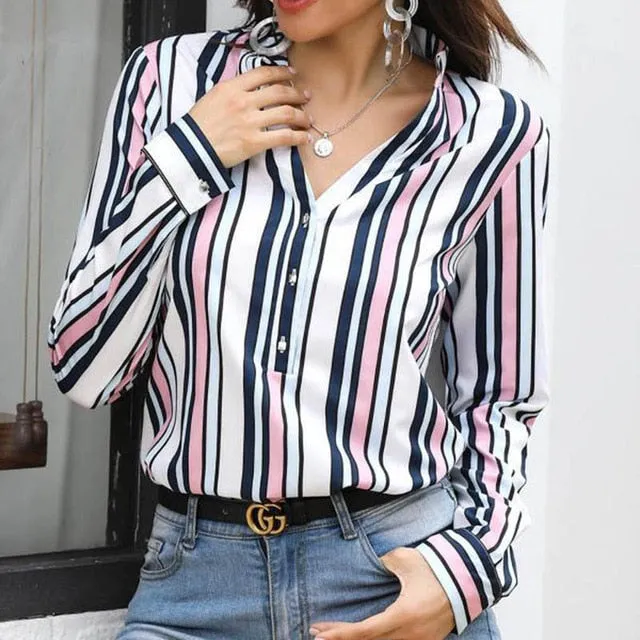 Blouse Women's Shirt Ananas White Long Sleeve