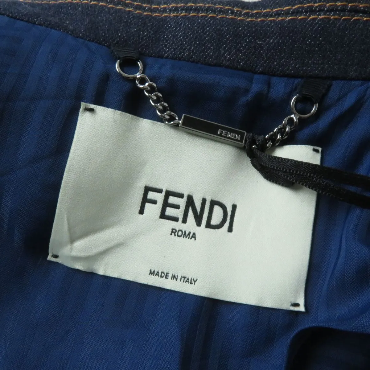 Fendi Mink Fur Logo Denim Jacket, Double-Breasted