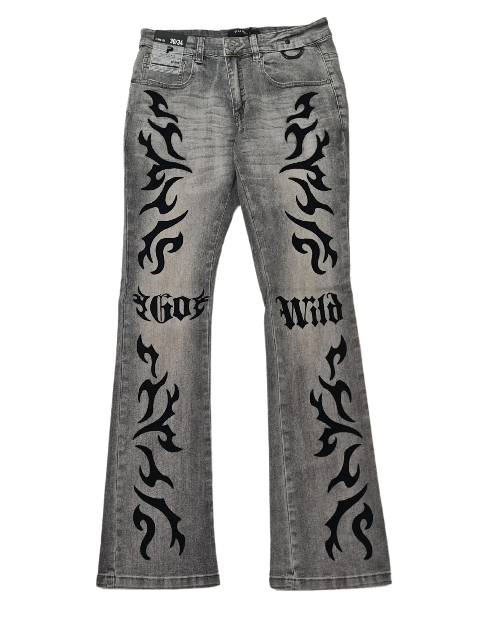 Flocking Flare Denim Jeans KD2509