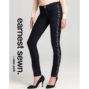 NWT- Earnest Sewn Rose Gold Cross Stitch "ESRA" Skinny Jeans - Size 27
