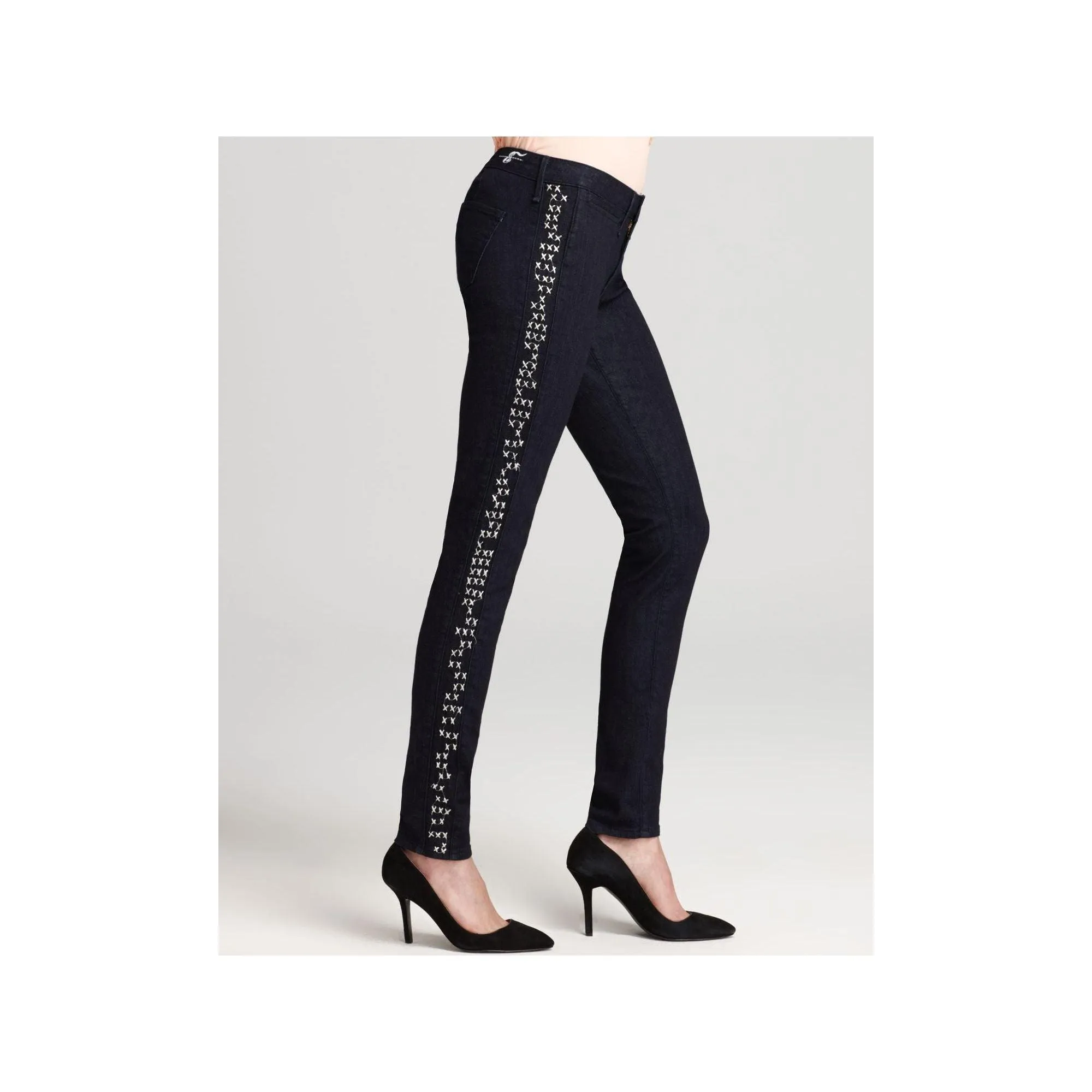 NWT- Earnest Sewn Rose Gold Cross Stitch "ESRA" Skinny Jeans - Size 27
