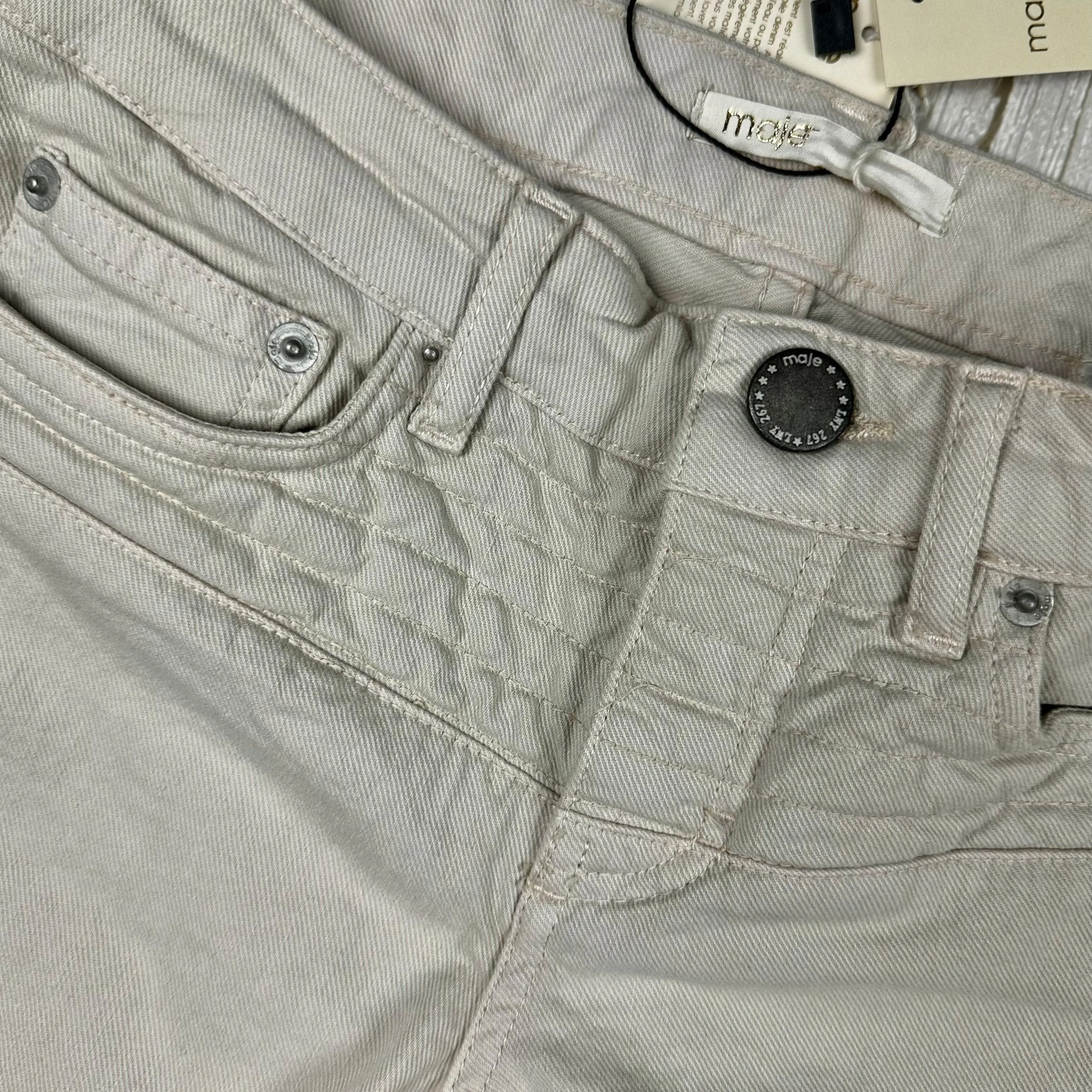 NWT - Maje 'E15 Posh' Beige Skinny Jeans- Size Euro 34