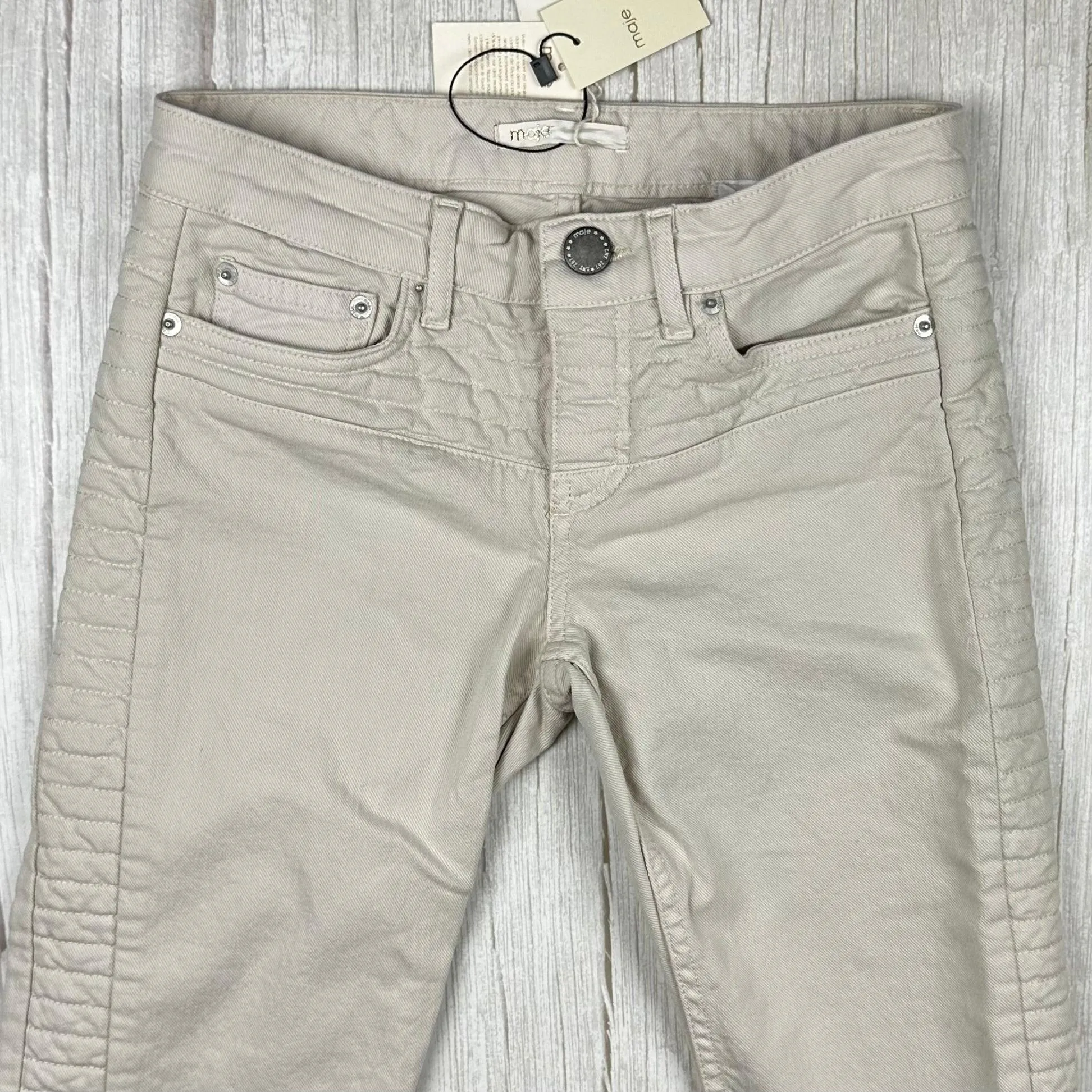 NWT - Maje 'E15 Posh' Beige Skinny Jeans- Size Euro 34
