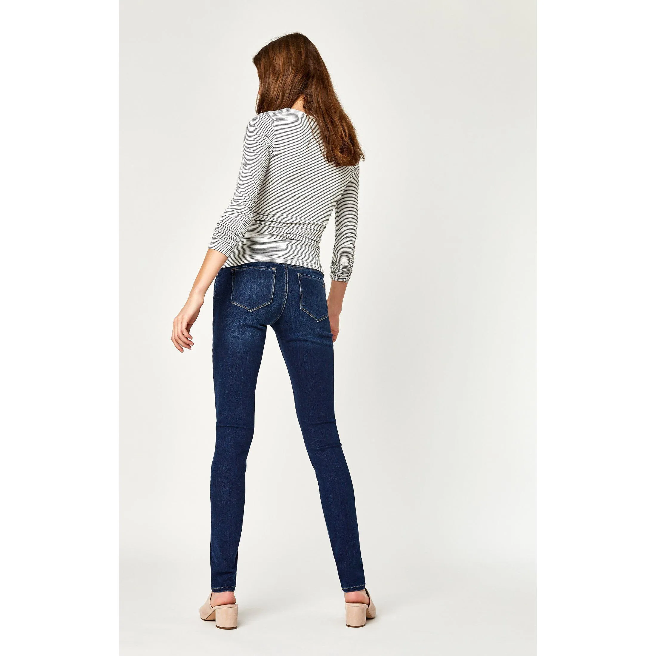 NWT - Mavi White Edge  'Alexa' Ladies Mid Rise Skinny Jeans -Size 24/34