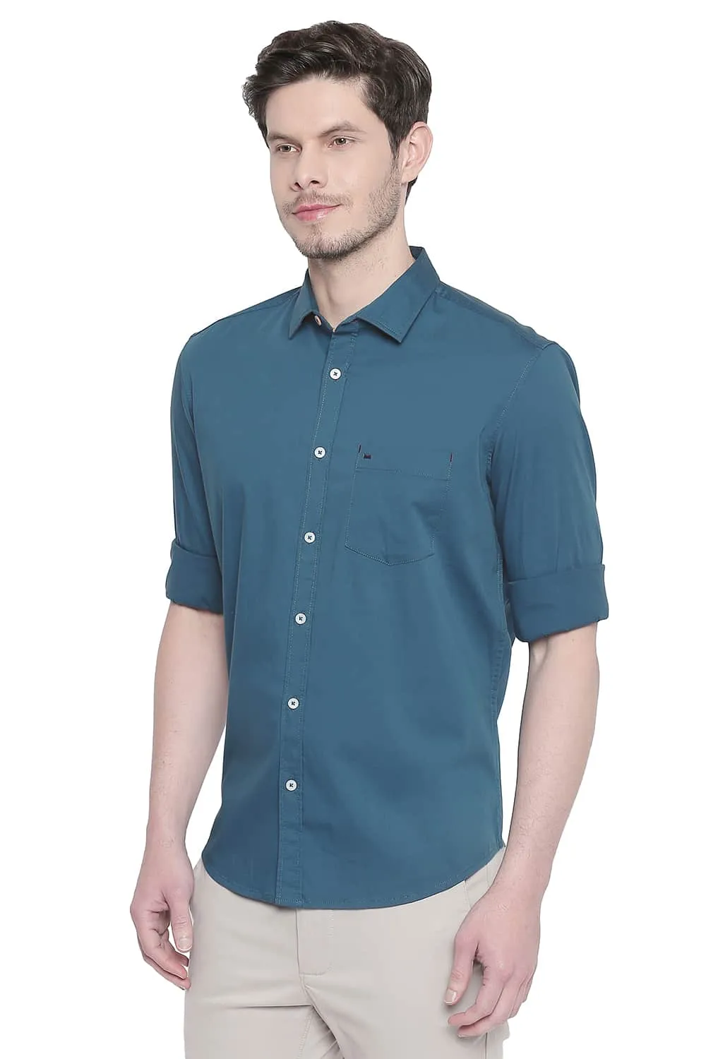 Slim Fit Twill Stretch Shirt
