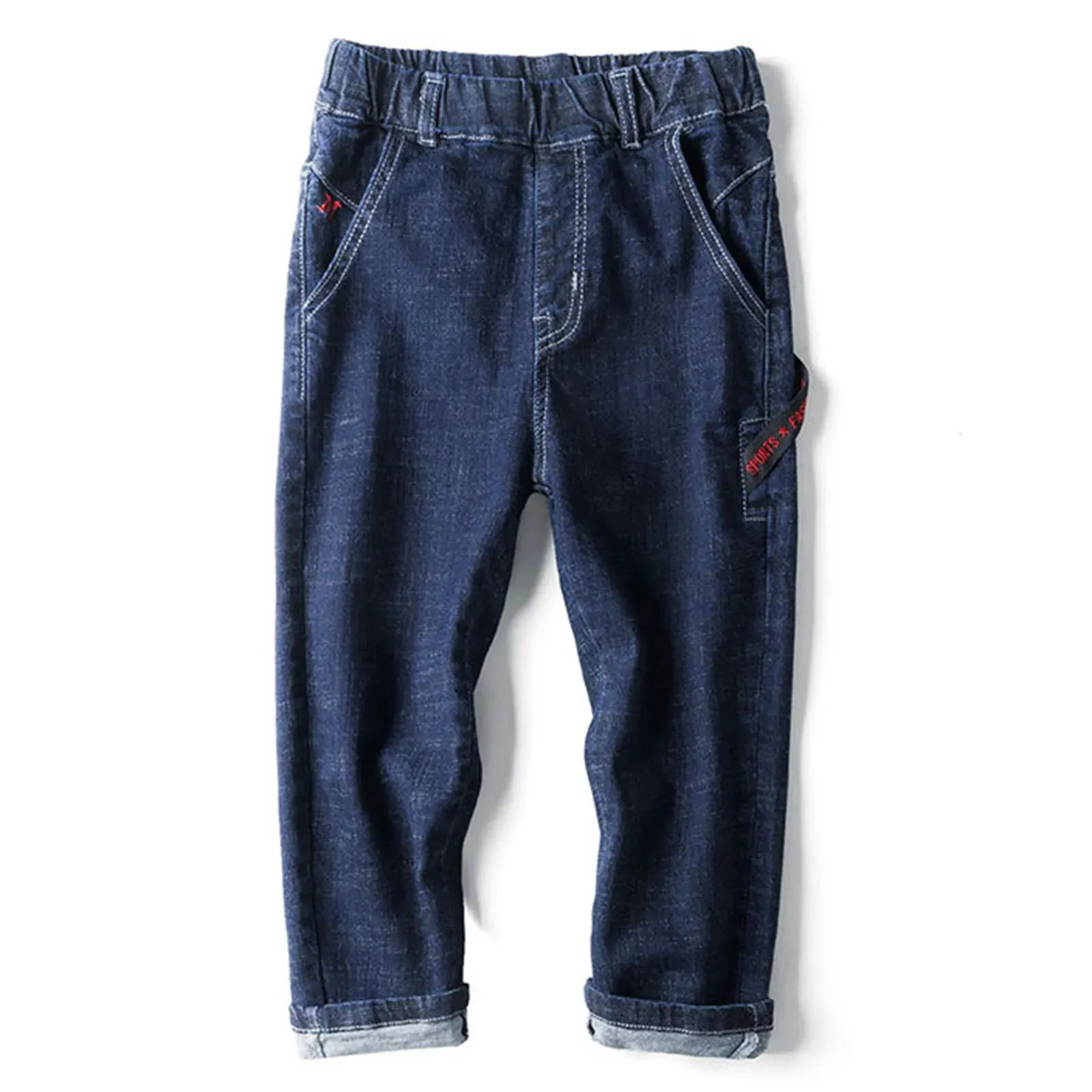 Straight Fit Denim Pants Stretch