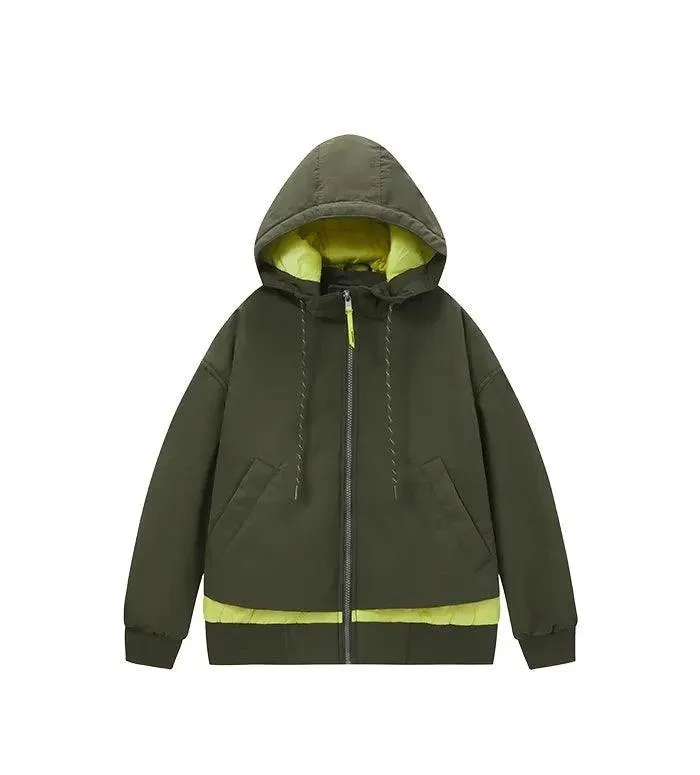 Street Style Cotton Overlay Hoodie