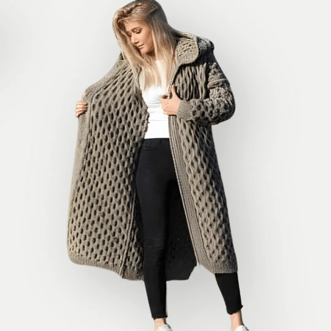 Women's Hooded Long Sleeve Jacket: Cozy & Stylish Outerwear