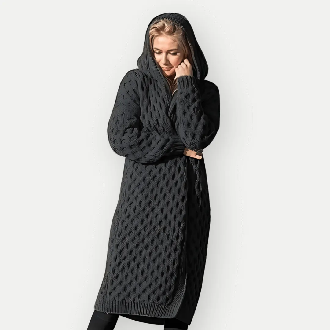 Women's Hooded Long Sleeve Jacket: Cozy & Stylish Outerwear