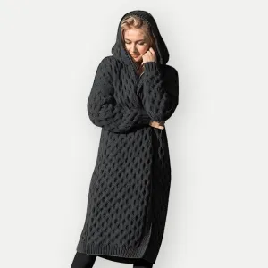 Women's Hooded Long Sleeve Jacket: Cozy & Stylish Outerwear