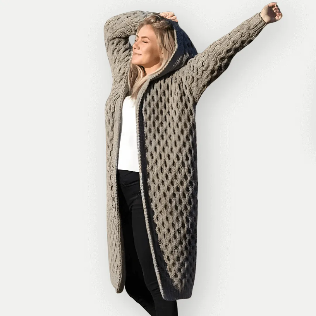 Women's Hooded Long Sleeve Jacket: Cozy & Stylish Outerwear