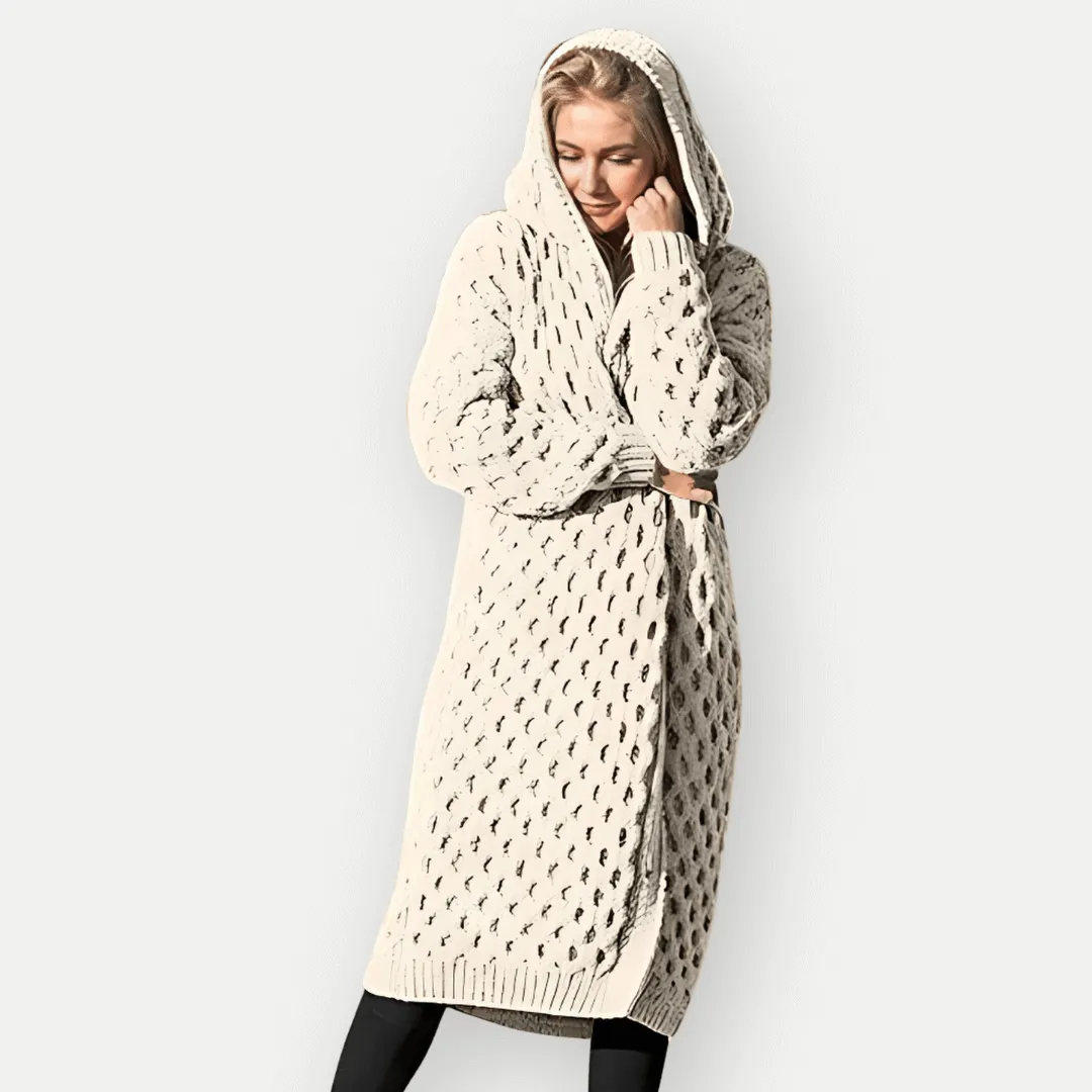 Women's Hooded Long Sleeve Jacket: Cozy & Stylish Outerwear